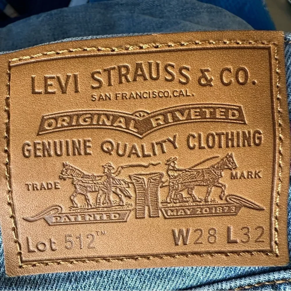 Levis premium Levi’s 512 slim taper flex jeans pants skinny‎ size 28 28x32